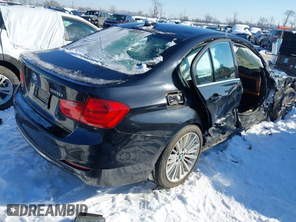 2014 BMW 3 Series 328i with VIN WBA3A5C50EJ464645, listed as a IAAI auction lot 41268979 with 120,980 mi miles. Bid and sale history available at carsss.com. Image 4.