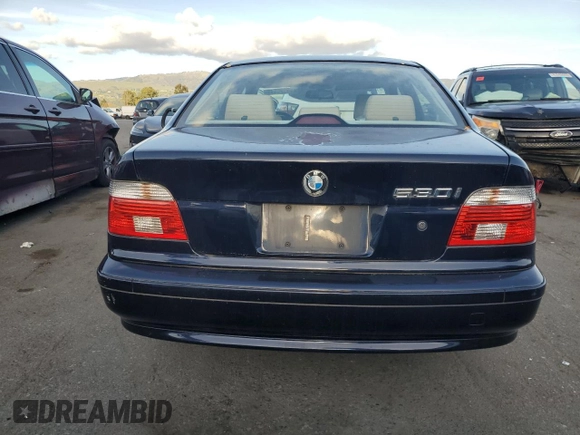 2001 BMW 5 Series 530iA with VIN WBADT63411CF01201, listed as a Copart auction lot 46998615 with 155,727 mi miles and Clean Title. Bid and sale history available at carsss.com. Image 6.