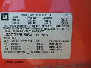 2017 Chevrolet Colorado 4WD LT z VIN 1GCGTCEN5H1268334, wystawiony jako Copart lot #50606535 z przebiegiem 155 047 mil mil oraz Szkoda całkowita • Salvage title. Historia ofert i sprzedaży dostępna na DreamBid. Obrazek 13.