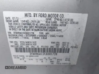 2012 Ford Flex SEL z VIN 2FMHK6CC2CBD01728, wystawiony jako IAAI lot #41493285 z przebiegiem 278 000 mil mil oraz . Historia ofert i sprzedaży dostępna na DreamBid. Obrazek 9.