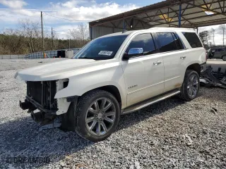 2015 Chevrolet Tahoe LTZ with VIN 1GNSCCKC9FR143064, listed as a Copart auction lot 45360745 with 140,751 mi miles and Salvage Title. Bid and sale history available at carsss.com. Image 1.
