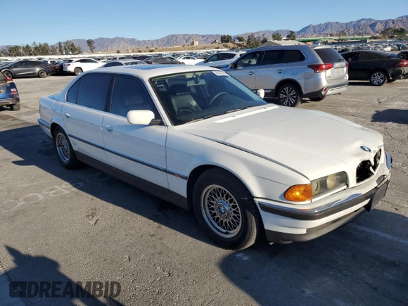 1997 BMW 7 Series 740il with VIN WBAGJ8328VDL40601, listed as a Copart auction lot 88363645 with 0 mi miles and Salvage Title. Bid and sale history available at carsss.com. Image 4.
