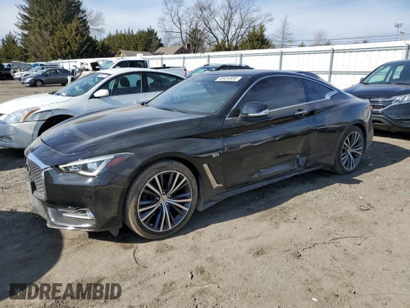 2017 Infiniti Q60 Premium with VIN JN1EV7EL6HM551267, listed as a Copart auction lot 46434555 with 45,072 mi miles and Salvage title. Bid and sale history available at DreamBid. Image 1.
