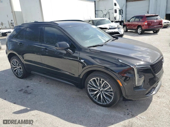 2024 Cadillac XT4 FWD Sport with VIN 1GYFZER47RF124340, listed as a Copart auction lot 75721494 with 9,949 mi miles and Salvage Title. Bid and sale history available at carsss.com. Image 4.