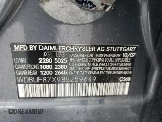 2008 Mercedes-Benz E 350 Luxury z VIN WDBUF87X98B259649, wystawiony jako Copart lot #55737215 z przebiegiem 99 014 mil mil oraz Szkoda całkowita • Salvage title. Historia ofert i sprzedaży dostępna na DreamBid. Obrazek 12.