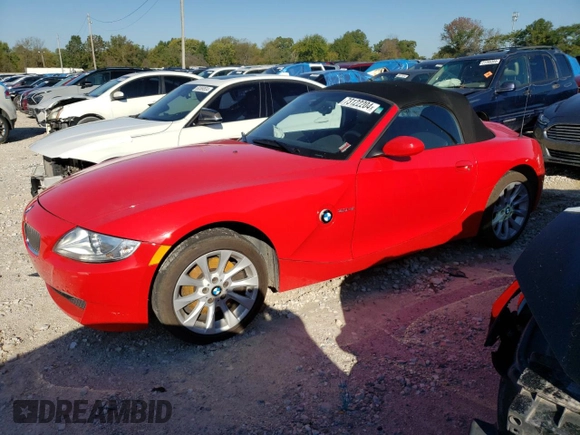 2006 BMW Z4 3.0si with VIN 4USBU535X6LW92089, listed as a Copart auction lot 73122204 with 105,502 mi miles and Salvage title. Bid and sale history available at DreamBid. Image 1.