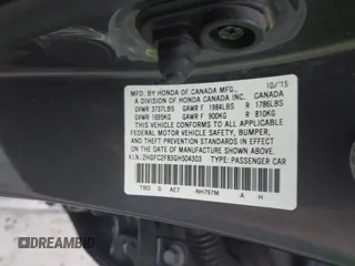 2016 Honda Civic Sedan EX with VIN 2HGFC2F83GH504303, listed as a IAAI auction lot 41914194 with 136,457 mi miles. Bid and sale history available at carsss.com. Image 9.