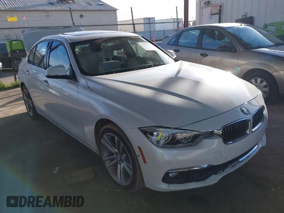 2016 BMW 3 Series 328i with VIN WBA8E9G58GNT47869, listed as a IAAI auction lot 41594120 with 57,561 mi miles. Bid and sale history available at carsss.com. Image 1.