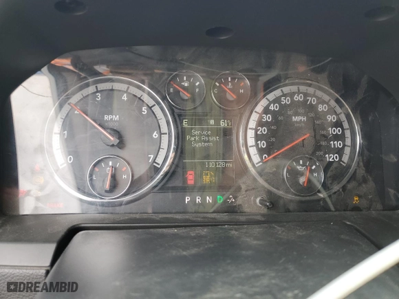 2010 Dodge Ram 1500 SLT with VIN 1D7RB1GT0AS250812, listed as a Copart auction lot 53332925 with 110,128 mi miles and Salvage Title. Bid and sale history available at carsss.com. Image 9.
