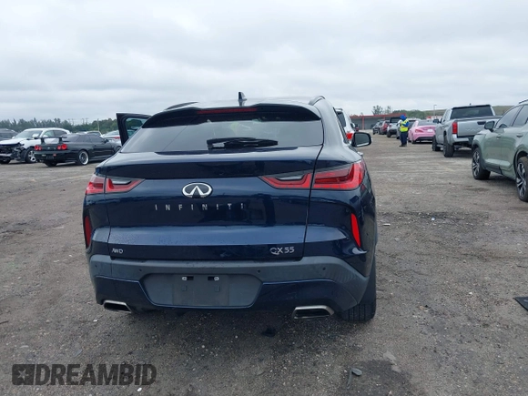 2022 Infiniti QX55 Essential with VIN 3PCAJ5K36NF103132, listed as a IAAI auction lot 41412764 with 32,100 mi miles and . Bid and sale history available at DreamBid. Image 17.