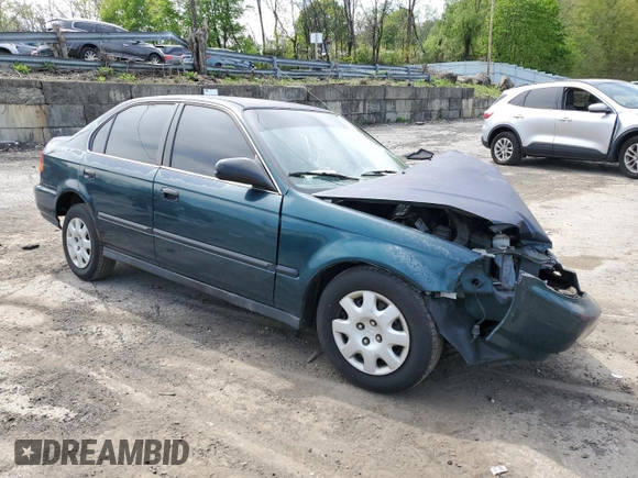 1998 Honda Civic LX with VIN 2HGEJ6675WH613506, listed as a Copart auction lot 54968535 with 196,756 mi miles and Salvage Title. Bid and sale history available at DreamBid. Image 4.