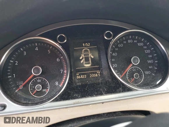 2013 Volkswagen CC Lux with VIN WVWRN7AN8DE524355, listed as a Copart auction lot 77420184 with 96,422 mi miles and Salvage title. Bid and sale history available at DreamBid. Image 9.