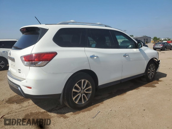 2015 Nissan Pathfinder SL z VIN 5N1AR2MMXFC673190, wystawiony jako Copart lot #60495415 z przebiegiem 101 072 mil mil oraz Szkoda całkowita • Salvage title. Historia ofert i sprzedaży dostępna na DreamBid. Obrazek 3.