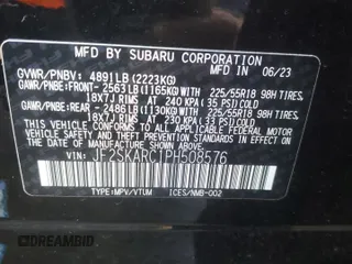 2023 Subaru Forester Touring with VIN JF2SKARC1PH508576, listed as a Copart auction lot 88640985 with 18,452 mi miles and Salvage Title. Bid and sale history available at carsss.com. Image 14.