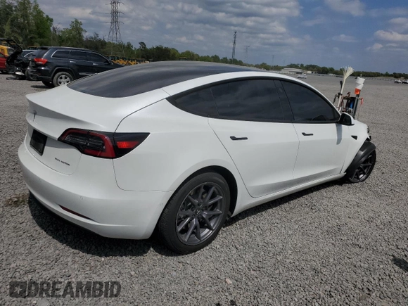 2022 Tesla Model 3 Long Range with VIN 5YJ3E1EB7NF342309, listed as a Copart auction lot 48282775 with 40,180 mi miles and Salvage Title. Bid and sale history available at DreamBid. Image 3.