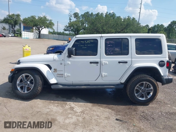 2020 Jeep Wrangler Unlimited Sahara with VIN 1C4HJXEN2LW109428, listed as a IAAI auction lot 42296943 with 155,766 mi miles and . Bid and sale history available at DreamBid. Image 14.