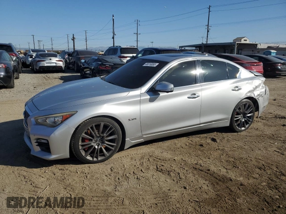 2017 Infiniti Q50 Red Sport 400 with VIN JN1FV7AP8HM850207, listed as a Copart auction lot 54381875 with 67,271 mi miles and Salvage Title. Bid and sale history available at carsss.com. Image 1.