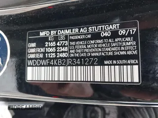 2018 Mercedes-Benz C 300 with VIN WDDWF4KB2JR341272, listed as a IAAI auction lot 41650381 with 74,216 mi miles and . Bid and sale history available at DreamBid. Image 9.
