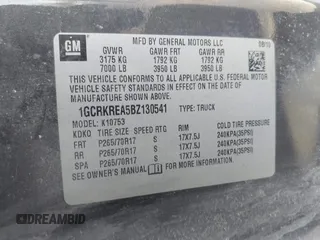 2011 Chevrolet Silverado 1500 LS with VIN 1GCRKREA5BZ130541, listed as a IAAI auction lot 42062328 with 181,175 mi miles and . Bid and sale history available at DreamBid. Image 9.