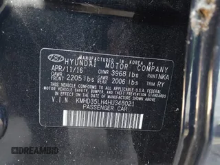 2017 Hyundai Elantra z VIN KMHD35LH4HU348021, wystawiony jako IAAI lot #41290953 z przebiegiem 41 920 mil mil oraz . Historia ofert i sprzedaży dostępna na DreamBid. Obrazek 9.