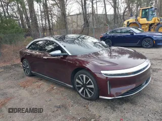 2022 Lucid Air Grand Touring with VIN 50EA1GBA8NA004892, listed as a IAAI auction lot 41553074 with 36,111 mi miles. Bid and sale history available at carsss.com. Image 1.