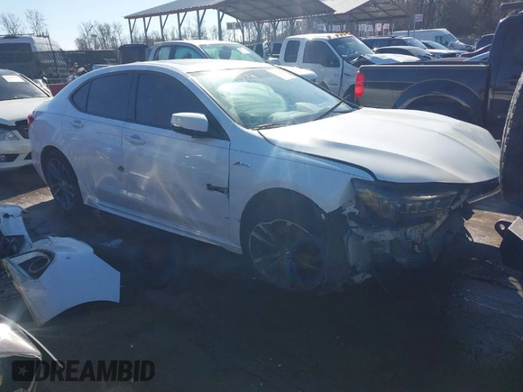 2018 Acura TLX w/A-SPEC Pkg with VIN 19UUB2F62JA008455, listed as a IAAI auction lot 41421336 with 1 mi miles. Bid and sale history available at carsss.com. Image 1.