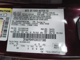 2013 Ford Fusion SE with VIN 3FA6P0H95DR327580, listed as a IAAI auction lot 42480224 with 115,978 mi miles and . Bid and sale history available at DreamBid. Image 9.