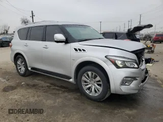 2017 Infiniti QX80 with VIN JN8AZ2NE4H9160839, listed as a Copart auction lot 46557435 with 99,346 mi miles and Salvage Title. Bid and sale history available at carsss.com. Image 4.