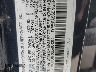 2020 Acura TLX with VIN 19UUB1F38LA000315, listed as a Copart auction lot 51463535 with 78,932 mi miles and Salvage Title. Bid and sale history available at carsss.com. Image 14.