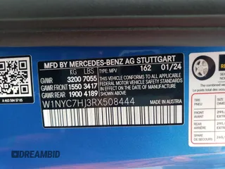 2024 Mercedes-Benz G 63 AMG with VIN W1NYC7HJ3RX508444, listed as a Copart auction lot 60316124 with 1,182 mi miles and Clean Title. Bid and sale history available at DreamBid. Image 14.