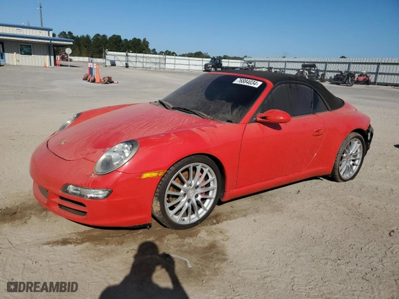 2007 Porsche 911 Carrera S with VIN WP0CB29937S776108, listed as a Copart auction lot 76884034 with 0 mi miles and Salvage Title. Bid and sale history available at carsss.com. Image 1.