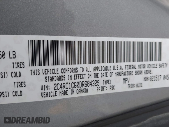 2013 Chrysler Town & Country Touring-L with VIN 2C4RC1CG0DR684329, listed as a IAAI auction lot 41919921 with 101,868 mi miles. Bid and sale history available at carsss.com. Image 9.