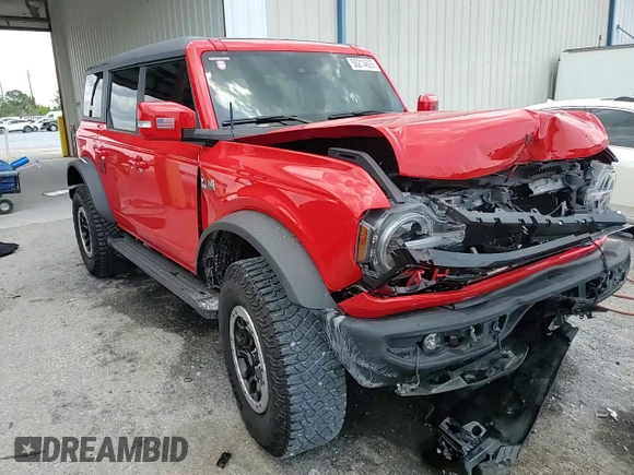 2022 Ford Bronco с VIN 1FMEE5DP9NLB49973, выставлен на аукционе Copart как лот 56214605 с пробегом 23 697 миль миль и Списание • Salvage title. История ставок и продаж доступна на DreamBid. Изображение 14.