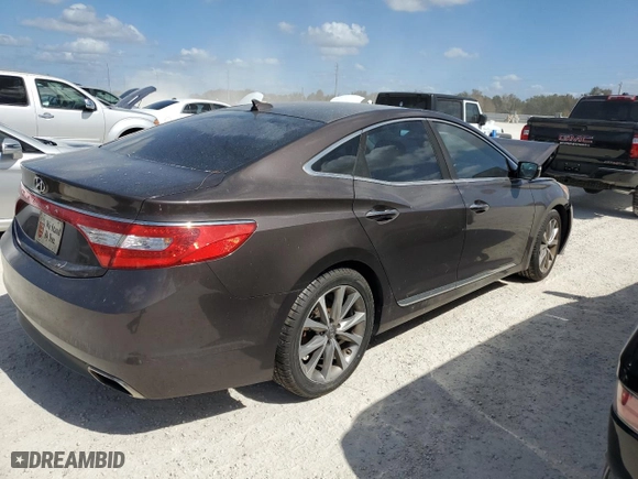 2015 Hyundai Azera with VIN KMHFG4JG2FA490660, listed as a Copart auction lot 77157344 with 0 mi miles and Salvage Title. Bid and sale history available at carsss.com. Image 3.