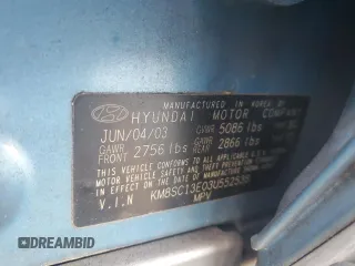 2003 Hyundai Santa Fe GLS with VIN KM8SC13E03U552538, listed as a Copart auction lot 88900865 with 250,847 mi miles and Salvage Title. Bid and sale history available at carsss.com. Image 13.