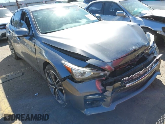 2015 Infiniti Q50 Premium with VIN JN1BV7AP0FM345726, listed as a IAAI auction lot 41860740 with 1 mi miles. Bid and sale history available at carsss.com. Image 1.