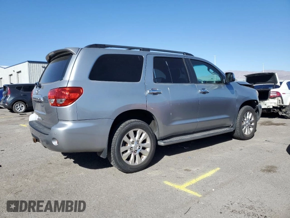 2010 Toyota Sequoia Platinum with VIN 5TDDY5G15AS038960, listed as a Copart auction lot 44192145 with 185,082 mi miles and Salvage Title. Bid and sale history available at carsss.com. Image 3.