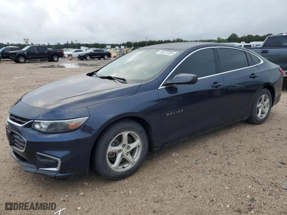 2016 Chevrolet Malibu LS with VIN 1G1ZB5ST3GF281216, listed as a Copart auction lot 53572335 with 134,949 mi miles and Salvage Title. Bid and sale history available at carsss.com. Image 1.