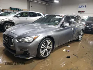 2021 Infiniti Q50 3.0t SIGNATURE EDITION with VIN JN1EV7CR8MM752105, listed as a Copart auction lot 87200854 with 31,779 mi miles and Salvage Title. Bid and sale history available at carsss.com. Image 1.