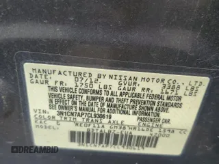 2012 Nissan Versa SV with VIN 3N1CN7AP7CL930619, listed as a Copart auction lot 63657855 with 106,911 mi miles and Salvage title. Bid and sale history available at DreamBid. Image 12.