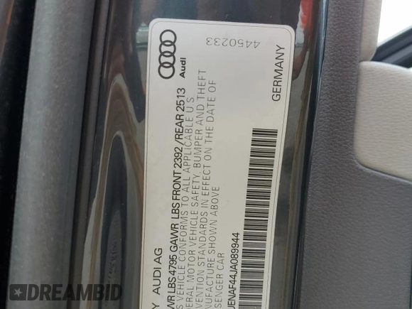 2018 Audi A4 Premium Plus z VIN WAUENAF44JA089944, wystawiony jako Copart lot #57186955 z przebiegiem 72 565 mil mil oraz Szkoda całkowita • Salvage title. Historia ofert i sprzedaży dostępna na DreamBid. Obrazek 12.