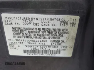 2008 Nissan Sentra S with VIN 3N1AB61E48L621853, listed as a IAAI auction lot 41774846 with 118,881 mi miles and . Bid and sale history available at DreamBid. Image 9.
