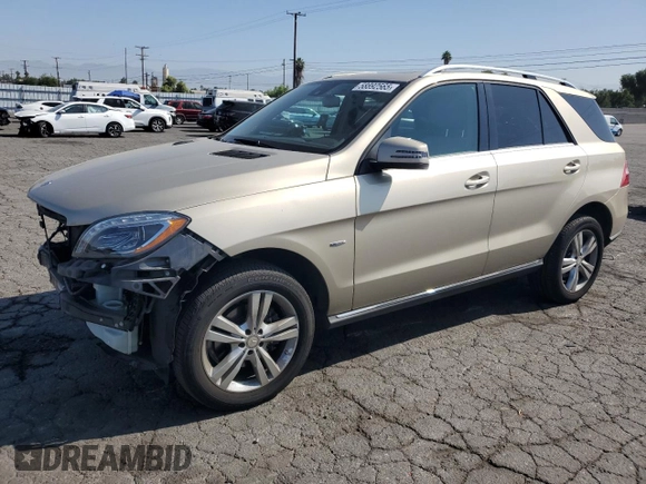 2012 Mercedes-Benz M 350 with VIN 4JGDA5HB5CA096848, listed as a Copart auction lot 58892565 with 77,572 mi miles and Salvage title. Bid and sale history available at DreamBid. Image 1.