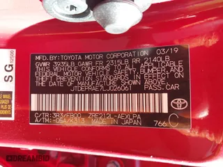 2020 Toyota Corolla LE with VIN JTDEPRAE7LJ026061, listed as a IAAI auction lot 41853920 with 74,248 mi miles. Bid and sale history available at carsss.com. Image 9.
