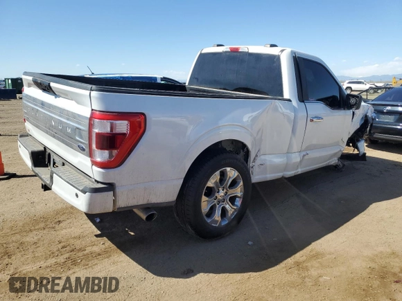 2021 Ford F-150 XL with VIN 1FTMF1CP2MKE07164, listed as a Copart auction lot 53718025 with 66,404 mi miles and Salvage title. Bid and sale history available at DreamBid. Image 3.