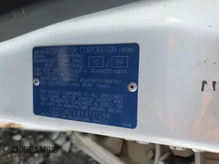 2000 Suzuki Grand Vitara JLX z VIN JS3TD62V4Y4121259, wystawiony jako Copart lot #43538045 z przebiegiem 127 915 mil mil oraz Szkoda całkowita • Salvage title. Historia ofert i sprzedaży dostępna na DreamBid. Obrazek 12.