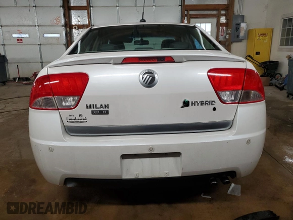 2010 Mercury Milan Hybrid with VIN 3MEDM0L39AR651185, listed as a Copart auction lot 86649294 with 185,357 mi miles and Salvage Title. Bid and sale history available at carsss.com. Image 6.