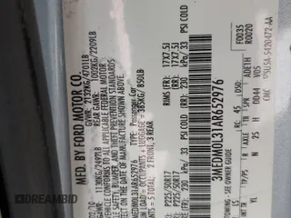 2010 Mercury Milan Hybrid with VIN 3MEDM0L31AR652976, listed as a Copart auction lot 82427944 with 115,014 mi miles and Salvage Title. Bid and sale history available at carsss.com. Image 12.