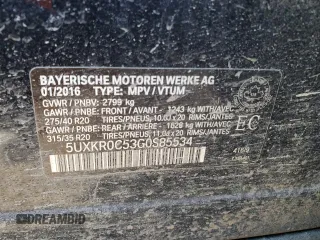 2016 BMW X5 xDrive35i with VIN 5UXKR0C53G0S85534, listed as a Copart auction lot 49661405 with 156,508 mi miles and Clean Title. Bid and sale history available at carsss.com. Image 13.