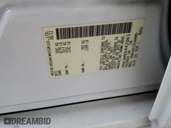 2012 Nissan Altima 2.5 with VIN 1N4AL2AP0CN442065, listed as a Copart auction lot 68321513 with 115,587 mi miles and Salvage Title. Bid and sale history available at DreamBid. Image 12.